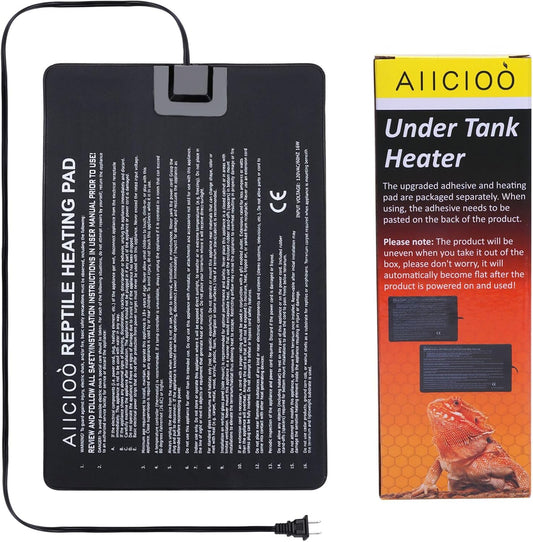 Aiicioo Reptile Heating Pad - Hermit Crab Heater Heat Mat for Reptiles Snake Lizard Terrarium 16 Watt