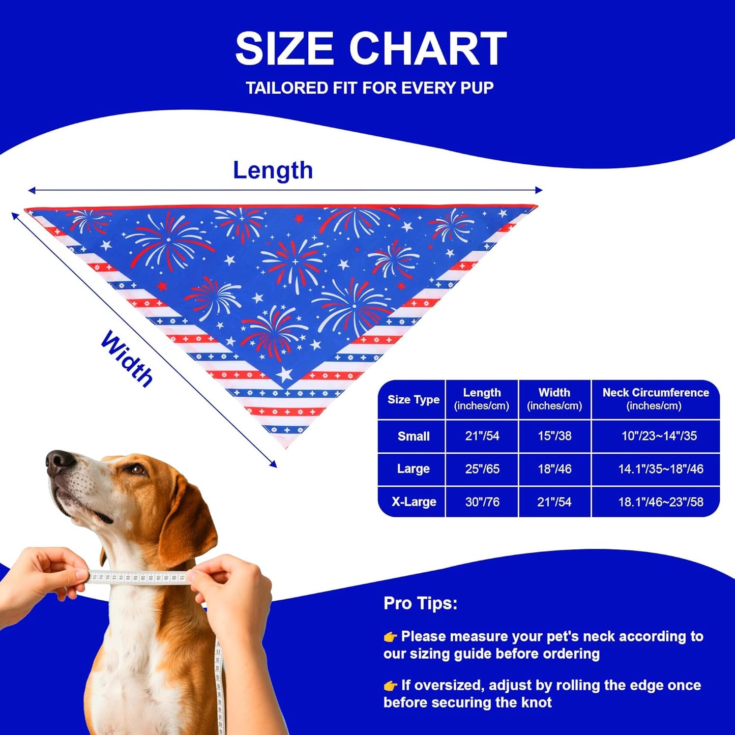 4th of July Cooling Dog Bandana 1-Pack for Large Dogs - Patriotic Bandanas with American Flag Design, Breathable & Quick-Dry Pet Accessories