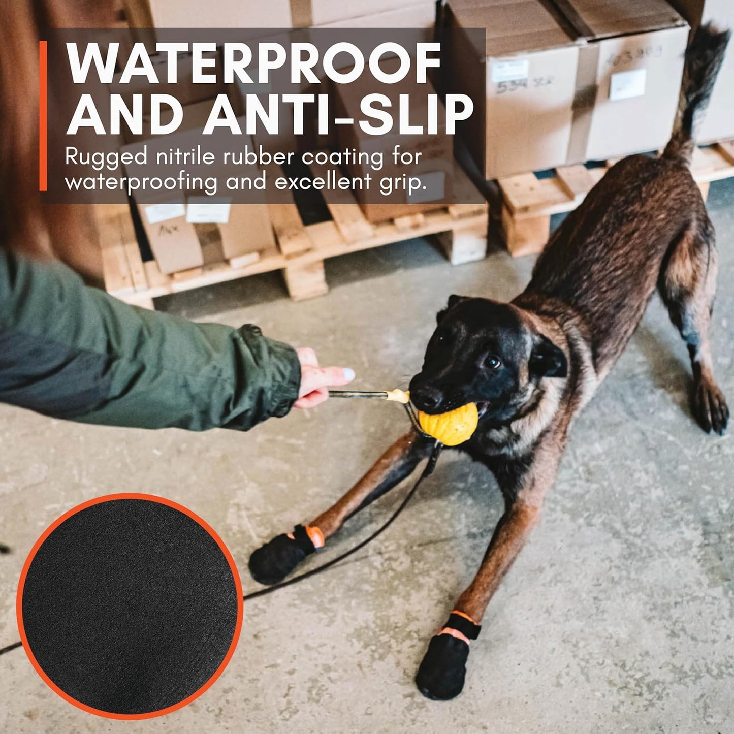 Non-stop dogwear Protector Booties, 4-Pack of Dog Booties for Hot Pavement and Rough Surfaces with Anti-Slip, Waterproof and Comfortable for Medium Dogs