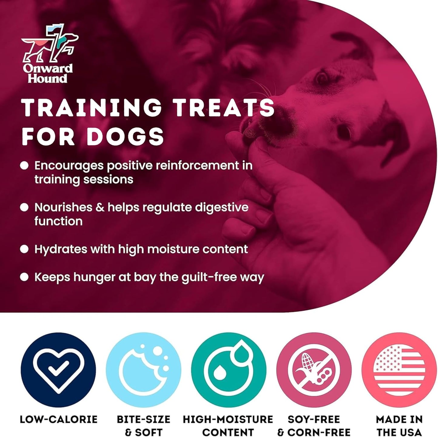 Onward Hound Training Treats for Dogs - Soft Venison - Low Calorie Dog Training Treats for Sensitive Stomachs with Single Source Premium Protein, Corn Free, & Soy Free Formula - 10 oz