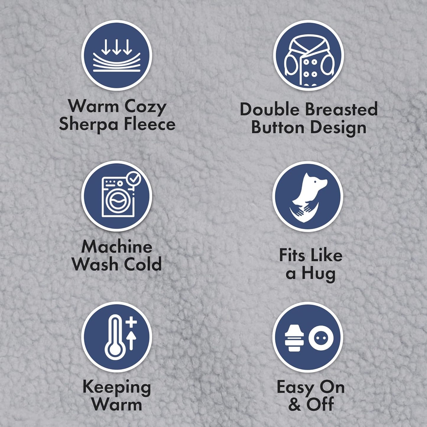 Spark Paws Teddy Dog Sweater, Sherpa Jacket Vest with Warm Fleece Lining, Winter Coat Suitable for Small Medium Large XL XXL Breeds - Grey - 4XL