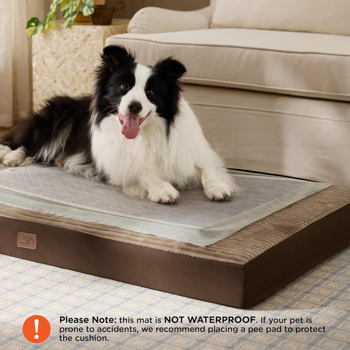 Bedsure XXL Dog Bed for Crate - Extra Large Orthopedic Pet Beds with Removable Machine Washable Cover, Egg Crate Foam Puppy Pad, Suitable for Pet Up to 100 lbs, 47"x29"