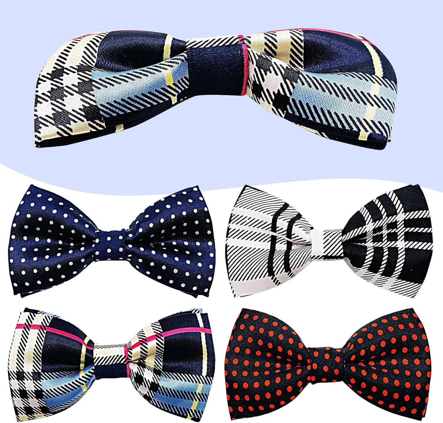 PET SHOW Pet Small Dogs Collar Embellishment Attachment Bow Ties Puppies Cats Collar Charms Accessories Slides Bowties for Birthday Wedding Parties Assorted A Style Assorted B Styles Pack of 5