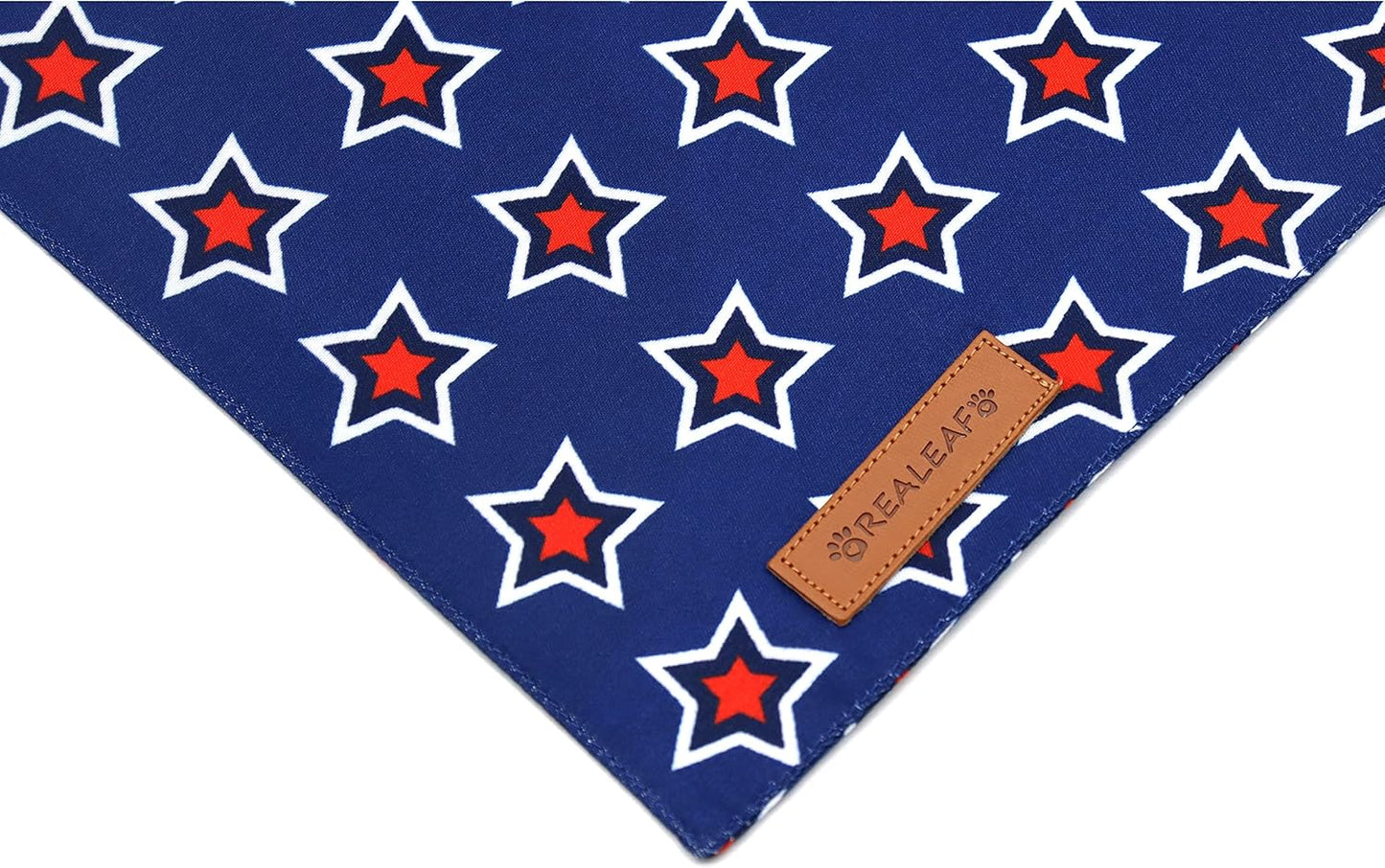 Realeaf American Flag Dog Bandanas 2 Pack, Triangle Reversible 4th of July Pet Scarf for Boy and Girl, Premium Durable Fabric, Patriotic Bandana for Small Medium Large and Extra Large Dogs (X-Large)