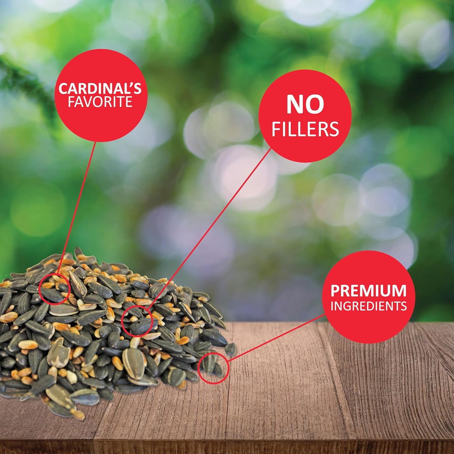 Lyric Cardinal Wild Bird Seed - Sunflower & Safflower Premium Bird Food Mix for Cardinals, Grosbeaks & Blue Jays - 18 lb bag
