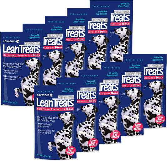 Covetrus Nutrisential Lean Treats for Dogs - Small, Medium & Large Dogs (K9) - Nutritional Low Fat, Bite-Size - Soft Chicken Flavor - 10 Pack - 4oz
