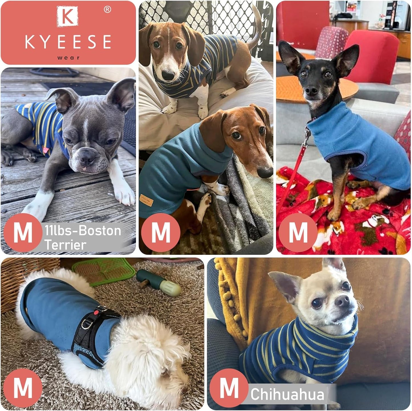 KYEESE 2Pack Dog Sweater Pullover Pet Sweatshirt Stretchy Dogs Clothes Soft Dachshund Clothes Warm Doggie Coats Turtleneck Small Pets Sweaters Dog Sweaters for Small Dogs Male