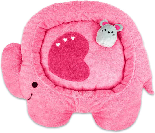 TONBO Soft Plush Small Cute and Cozy Nature Dog Cat Bed, Washer and Dryer Friendly (Elephant)