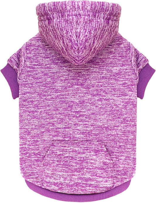 Dog Sweaters for Small Dogs Dog Hoodie Fleece Sweater Soft Clothes Sweatshirt with Pocket Hoodie for Small Dogs Puppy Sweater(Purple&XS)
