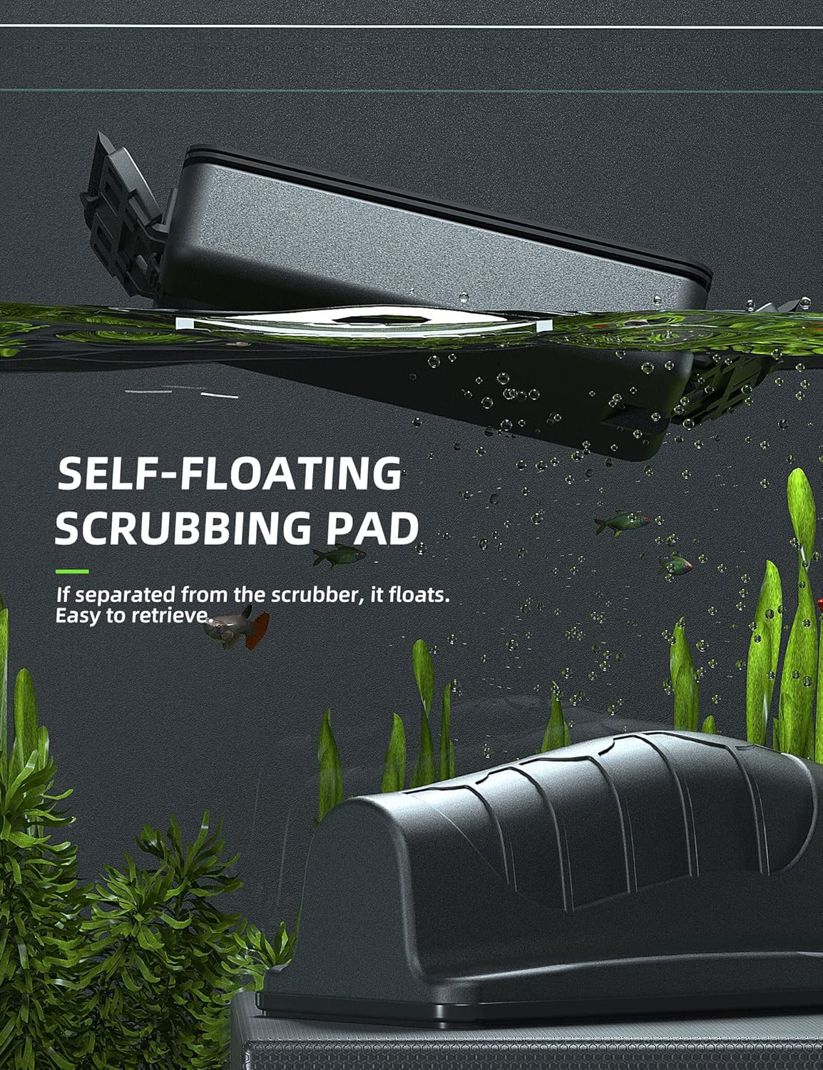 Jasonwell Magnetic Aquarium Fish Tank Cleaner Magnet Scraper for Glass Aquariums Cleaning Tools Scrubber Floating Brush (S)