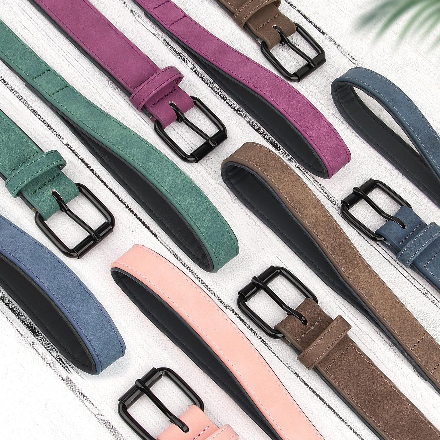 Didog Soft Padded Leather Dog Collar and Leash Set, Adjustable and Breathable Pet Collars with 4FT PU Leather Dog Leash for Small Medium Large Dogs, Green, XL