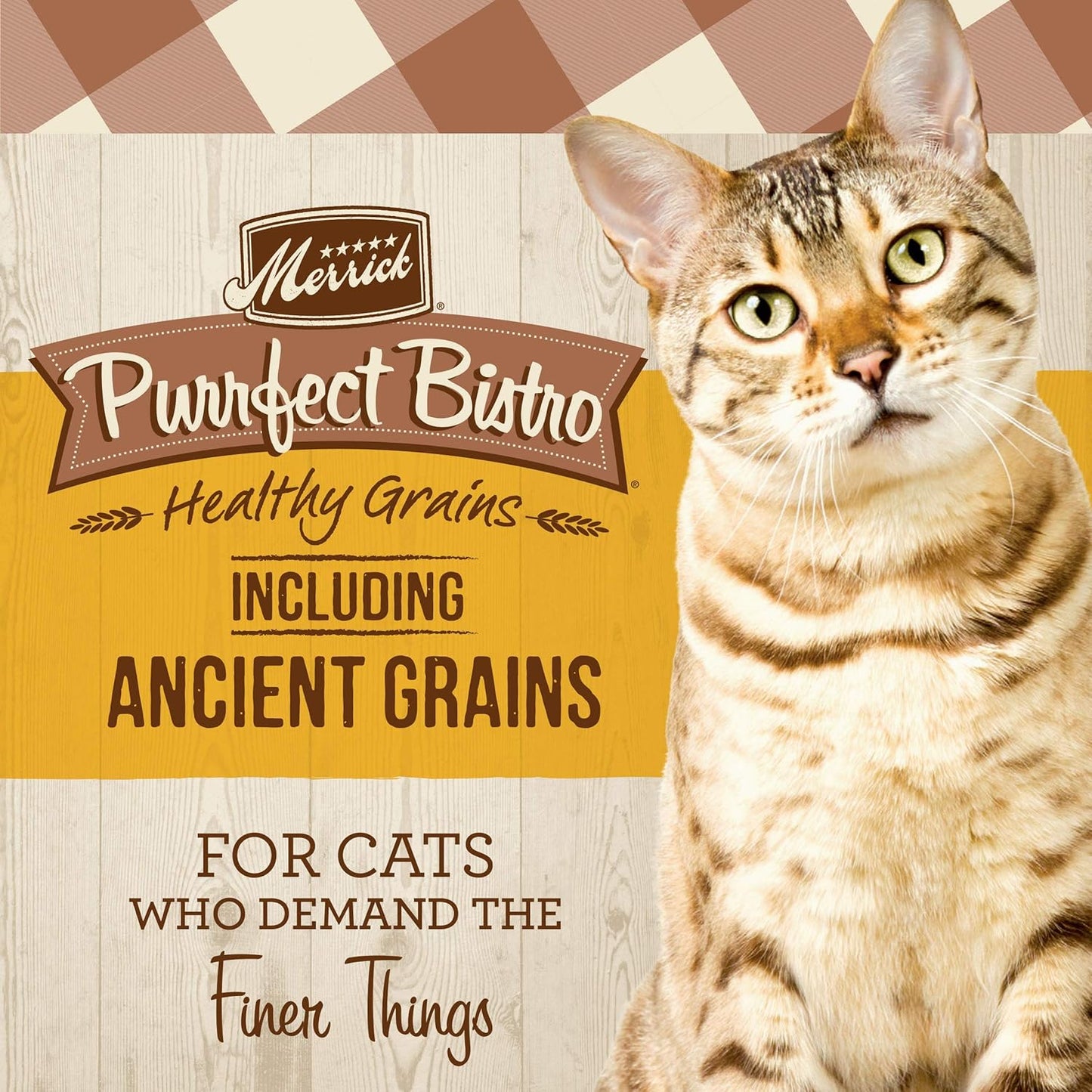 Merrick Purrfect Bistro Premium Healthy Grains Dry Cat Food For Adult Cats, Real Chicken And Brown Rice Recipe - 7.0 lb. Bag