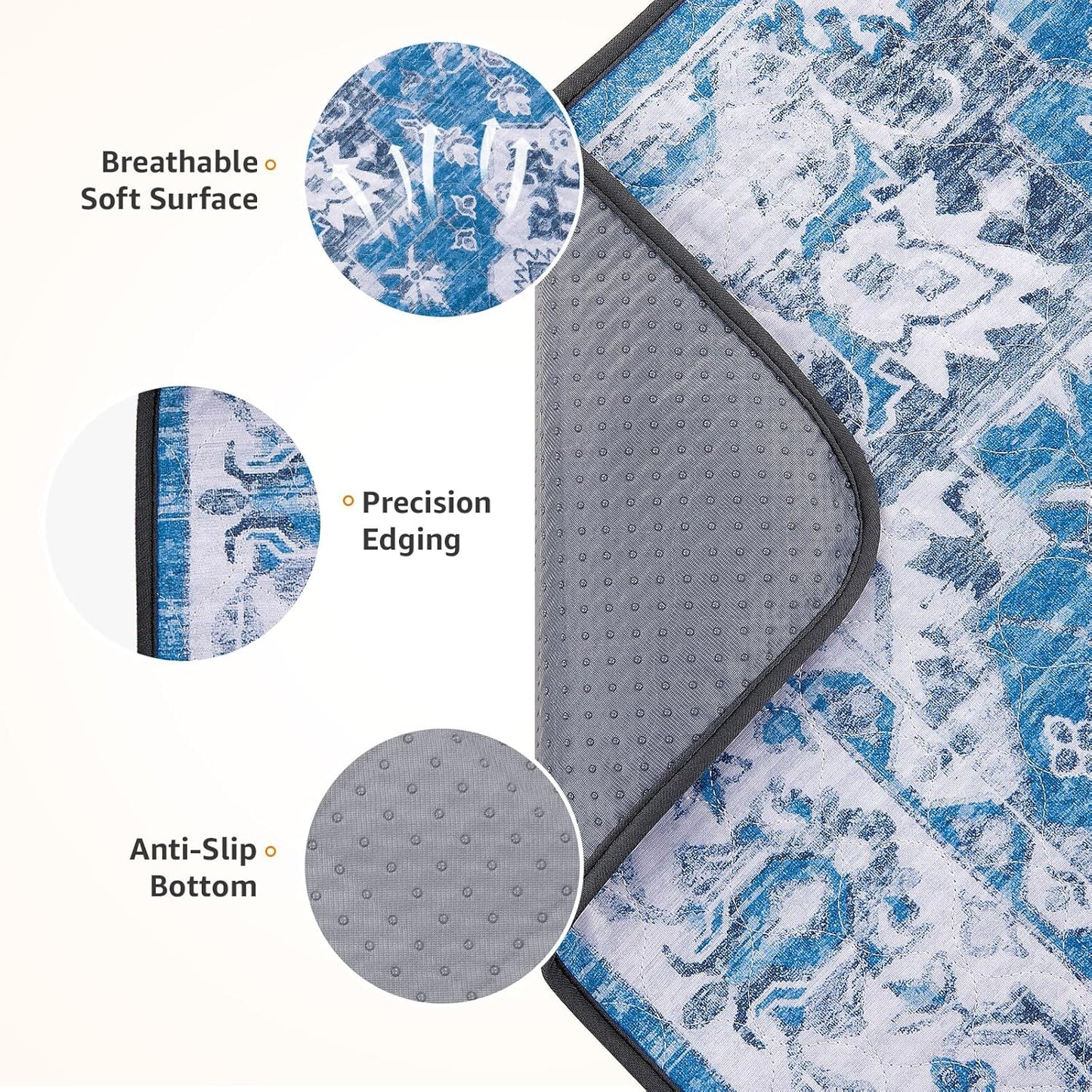 LOOBANI Washable Pee Pads for Dogs, 2 Pack Super Absorbent Reusable Puppy Pads Leakproof Dog Traning Pads, Waterproof Non-Slip Whelping Pad for Floor, Playpen, Crate, Couch-31 x36 (Blue)