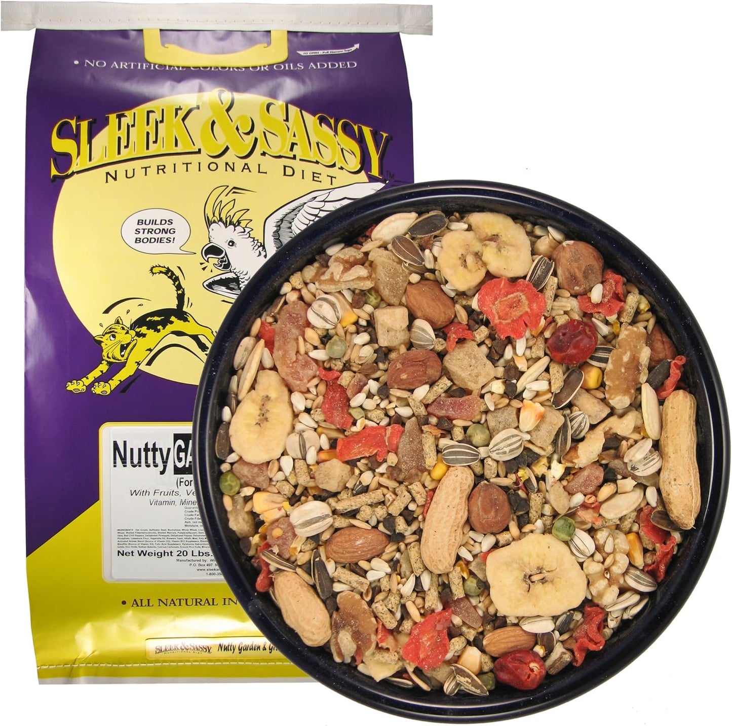 SLEEK & SASSY Nutty Garden & Grain Parrot Food (20 lbs.)